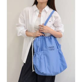 撥水サッカーサイドポケットトートバッグ （ブルー）