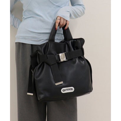 フレディエミュ fredy emue OUTDOOR PRODUCTS フェイクレザー2wayベルトトートS （ブラック）｜詳細画像