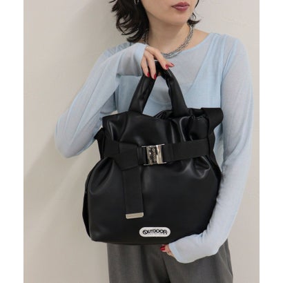 フレディエミュ fredy emue OUTDOOR PRODUCTS フェイクレザー2wayベルトトートS （ブラック）｜詳細画像