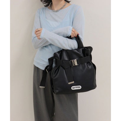 フレディエミュ fredy emue OUTDOOR PRODUCTS フェイクレザー2wayベルトトートS （ブラック）｜詳細画像