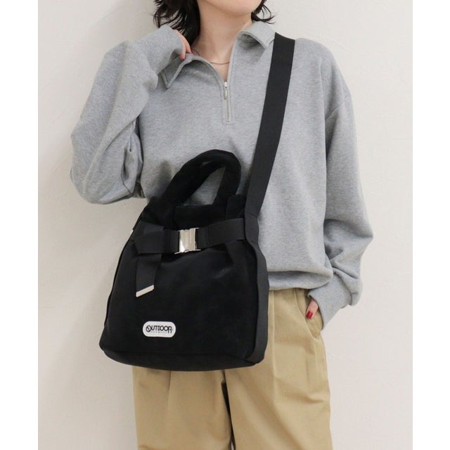 OUTDOOR PRODUCTS ヌバック2wayベルトトートS （ブラック）