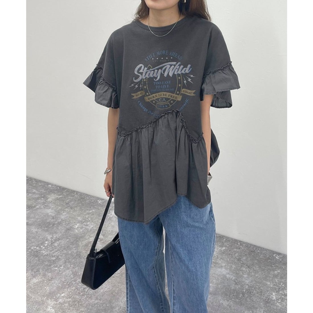 フレディエミュ fredy emue ピグメント加工リメイク風Tシャツ （ライト