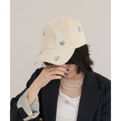 CASSELINI花刺繍コールキャップ （エクリュ）｜詳細画像