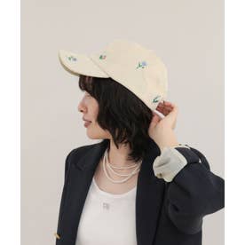CASSELINI花刺繍コールキャップ （エクリュ）