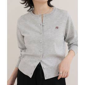 FR刺繍BASIC天竺カーディガン （ライトグレー）