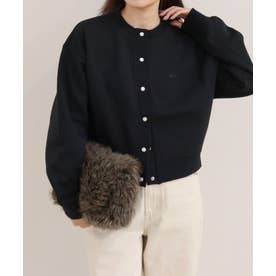 【LACOSTE】ショート丈ダブルフェイスカーディガン （ブラック）