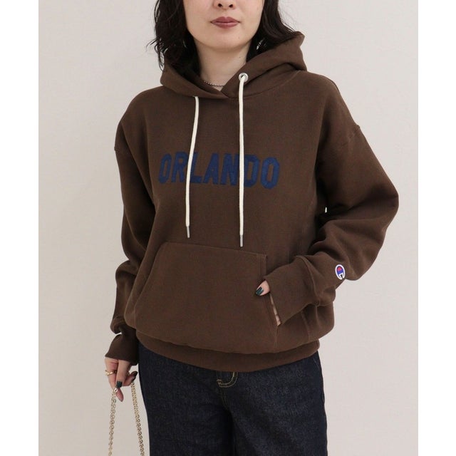 【CHAMPION】REVERSE WEAVE HOODED SWEATSHIRT （ブラウン）