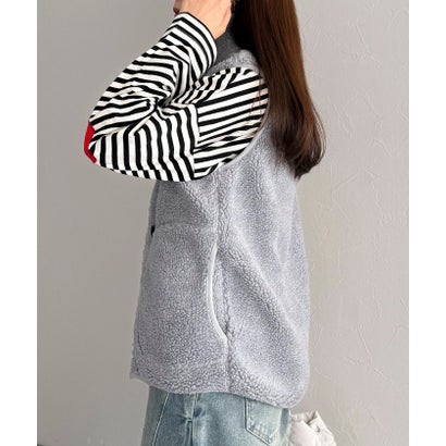 【GEVACO】スタンドカラーボアベスト （キナリ）｜詳細画像