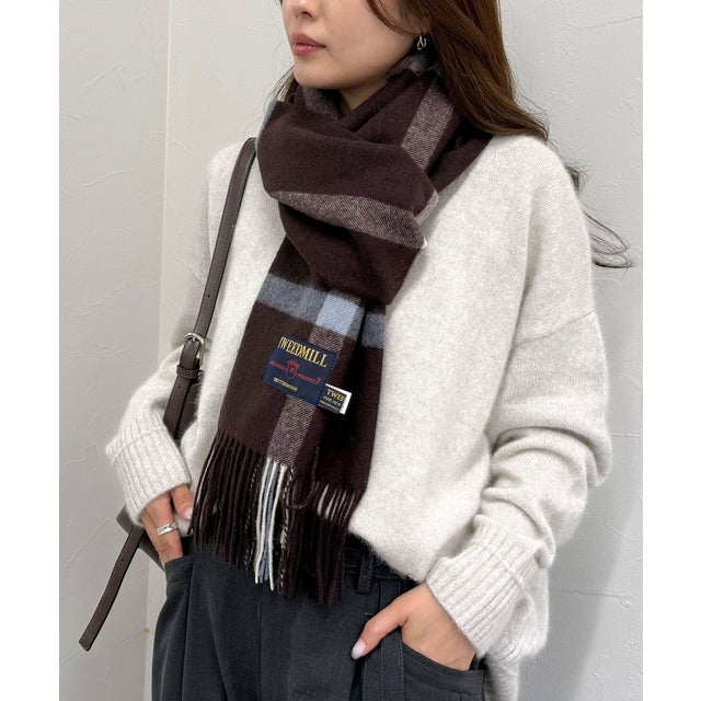 TWEEDMILL48幅ウールストール （ブラウン系1）