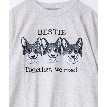 度詰め天竺CAT&DOG前後TEE （グレー系1）｜詳細画像