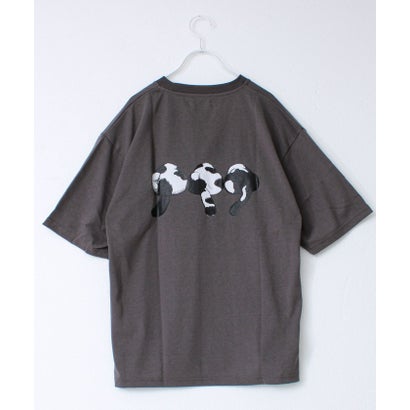 度詰め天竺CAT&DOG前後TEE （グレー系1）｜詳細画像