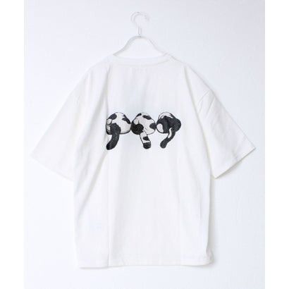 度詰め天竺CAT&DOG前後TEE （ホワイト系4）｜詳細画像