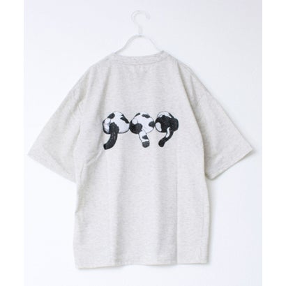 度詰め天竺CAT&DOG前後TEE （ホワイト系5）｜詳細画像