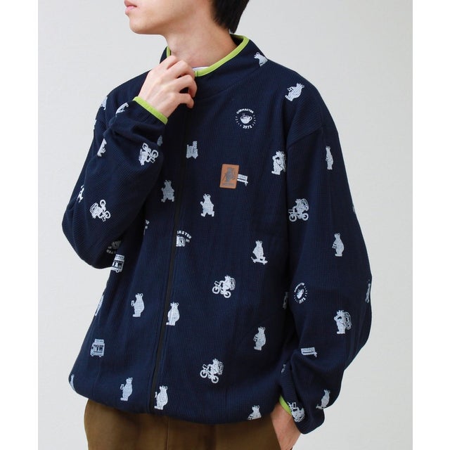 COBコブベアー総柄ワッフルZIP JKT （ネイビー）