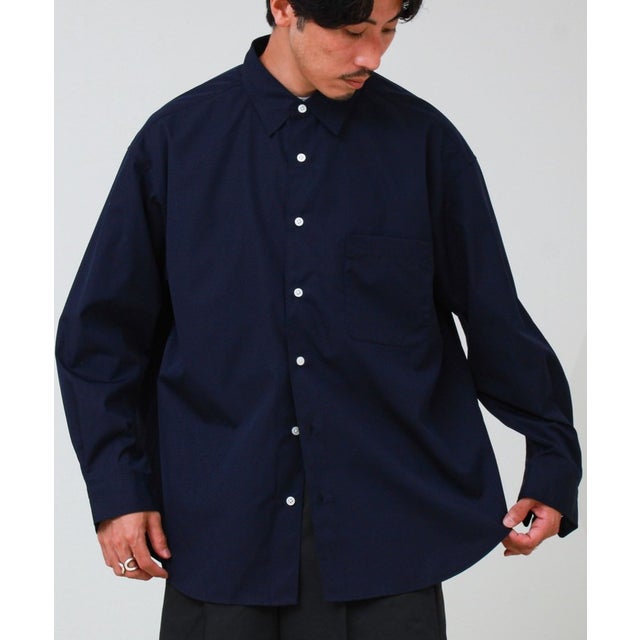supima cottonシャツL/S （ダークネイビー）