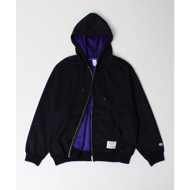 インレイ裏シャギーボンディング W ZIP フーディ （ブラック）