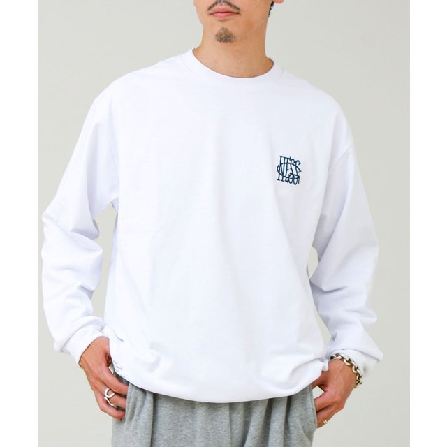 AirDry クイックドライ 裾ドローコード ロングスリーブTシャツ ロンT （ホワイト）