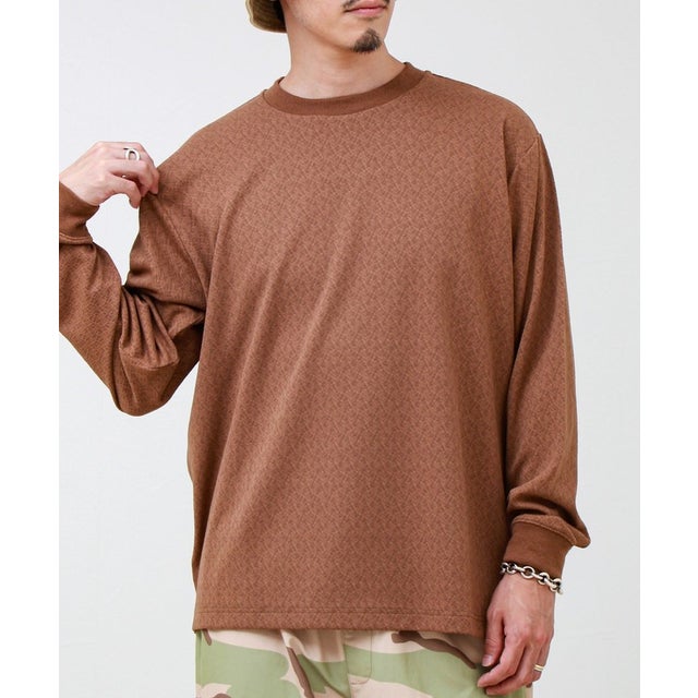 ウォール柄リンクスT L/S （キャメル）