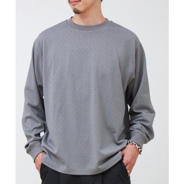 ウォール柄リンクスT L/S （ライトグレー）
