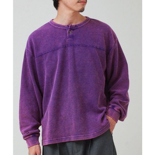 硫化染めワッフルL/S （パープル）