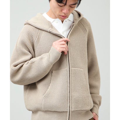 Knit Zip HOODIE （ベージュ）｜詳細画像