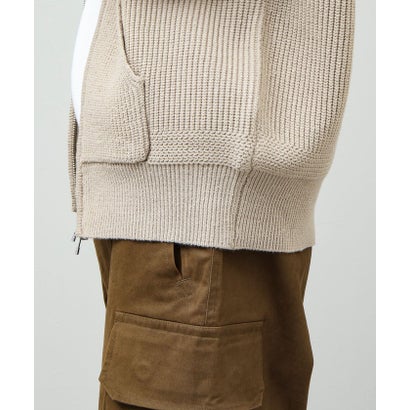 Knit Zip HOODIE （ライトグレー）｜詳細画像