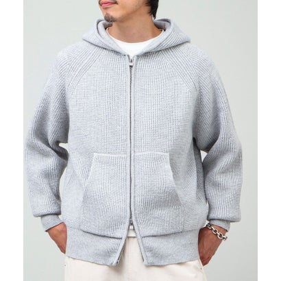 Knit Zip HOODIE （ライトグレー）｜詳細画像