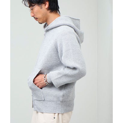 Knit Zip HOODIE （ライトグレー）｜詳細画像