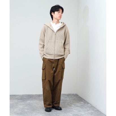 Knit Zip HOODIE （ライトグレー）｜詳細画像