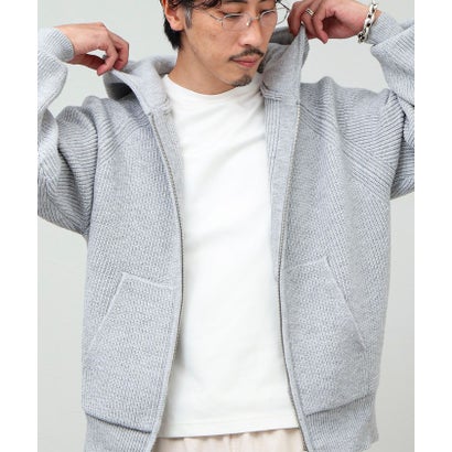 Knit Zip HOODIE （ライトグレー）｜詳細画像