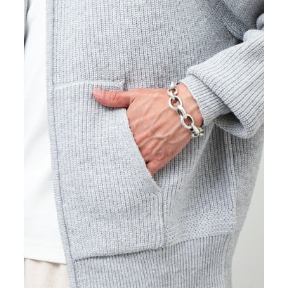 Knit Zip HOODIE （ライトグレー）｜詳細画像