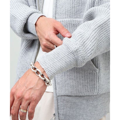 Knit Zip HOODIE （ライトグレー）｜詳細画像