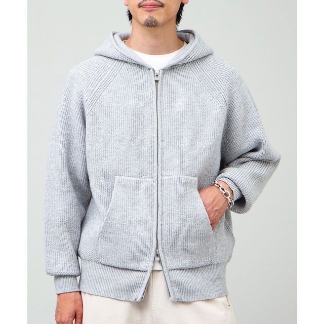 Knit Zip HOODIE （ライトグレー）
