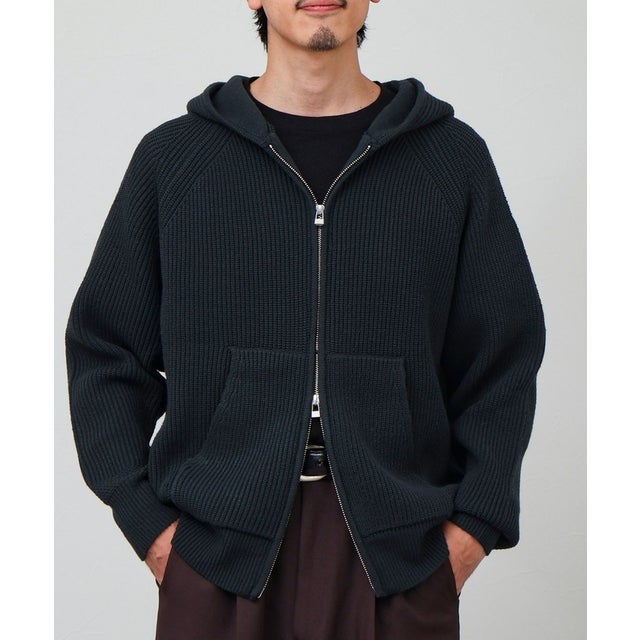Knit Zip HOODIE （チャコールグレー）