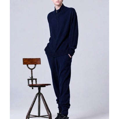100% CASHMERE FULL-ZIP HIGH-NECK SWEATER （ブラック）｜詳細画像