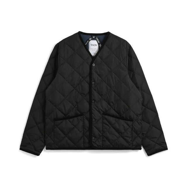 PIPING V NECK DOWN CARDIGAN （ブラック）