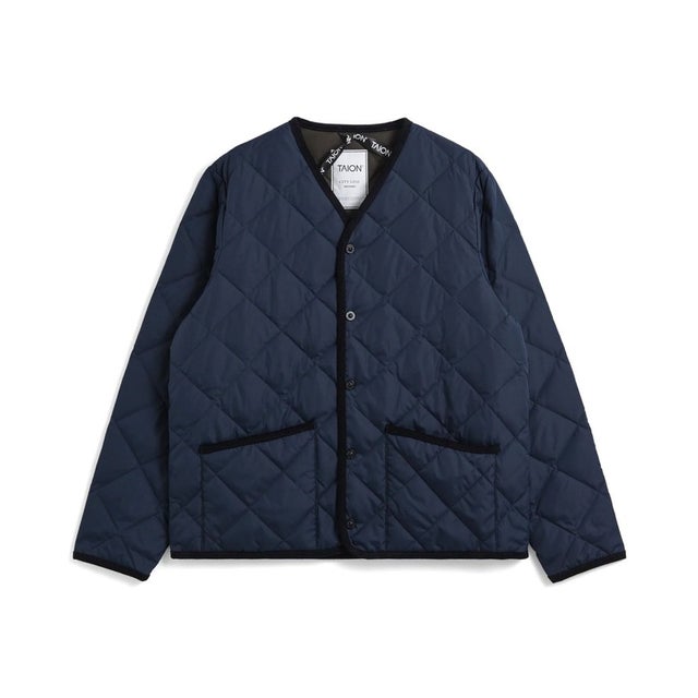 PIPING V NECK DOWN CARDIGAN （ネイビー）
