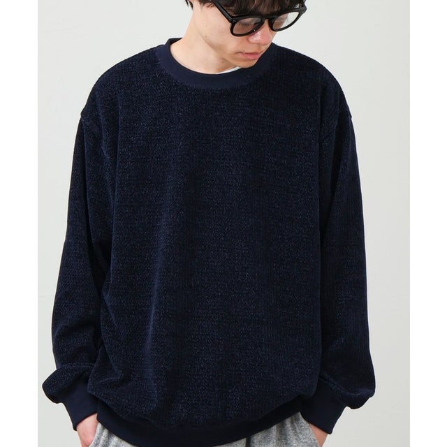 シェニールジャガードL/S （ネイビー）