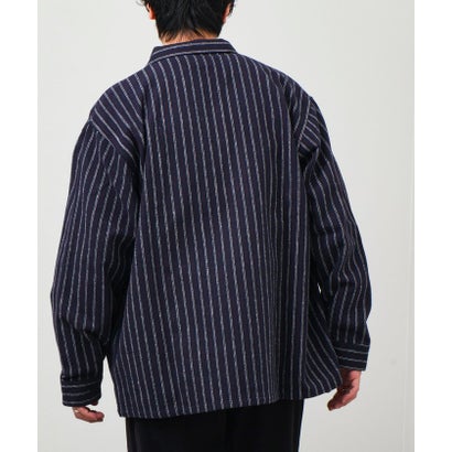 ネルストライプCPOシャツ （ネイビー系3）｜詳細画像
