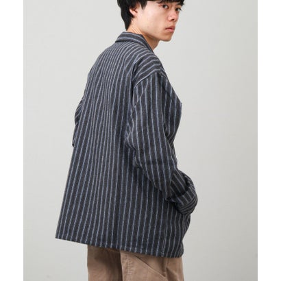 ネルストライプCPOシャツ （ネイビー系3）｜詳細画像