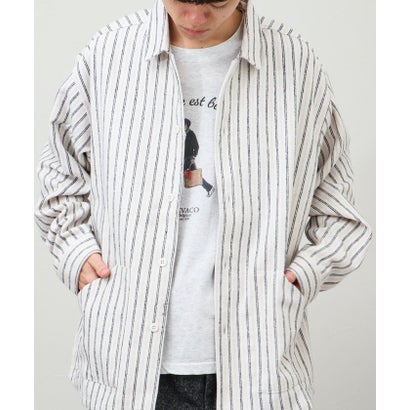 ネルストライプCPOシャツ （ネイビー系3）｜詳細画像