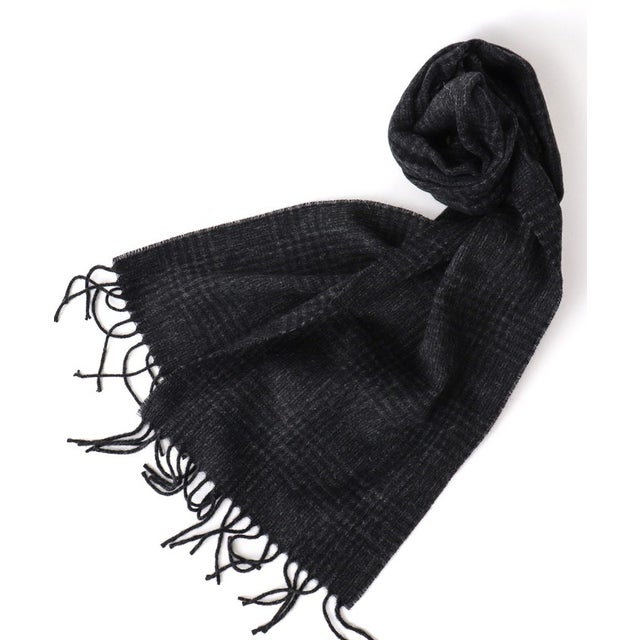 LAMBSWOOL FANCY SCARF 30 （ブラック・グレー系1）