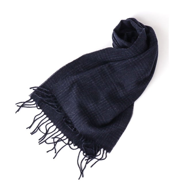 LAMBSWOOL FANCY SCARF 30 （ネイビー系1）
