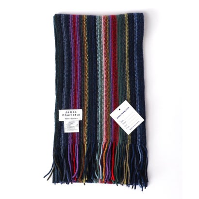 【JAMES CHARLOTTE/ジェームス・シャルロット】501 Warp Knit Multi Stripe Scarf 25 （グレー系1）｜詳細画像