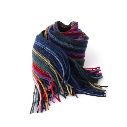 【JAMES CHARLOTTE/ジェームス・シャルロット】501 Warp Knit Multi Stripe Scarf 25 （グレー系1）｜詳細画像
