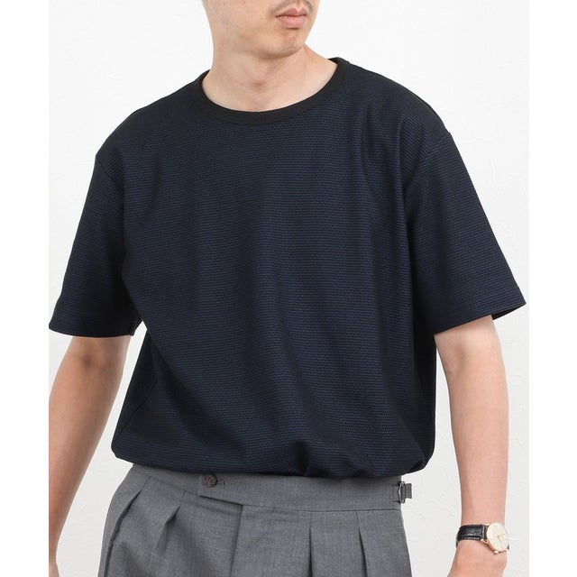 立体ボーダーTシャツ （ブルー系その他）