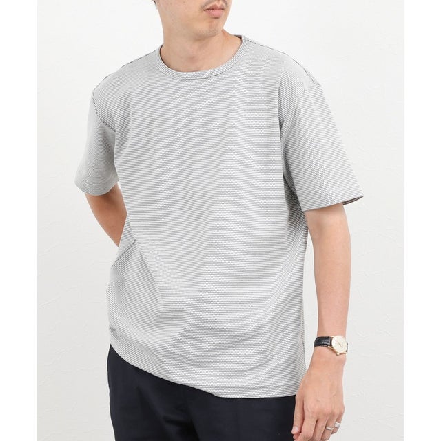 立体ボーダーTシャツ （ホワイト系その他）