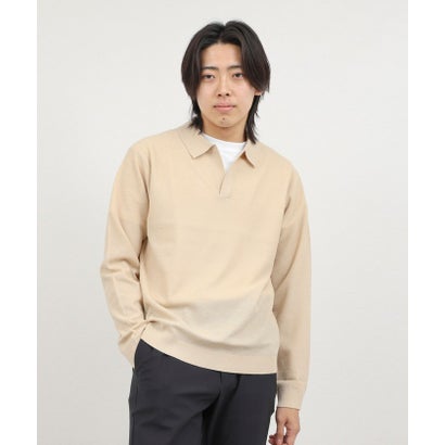 ノーリーズ グッドマン NOLLEY'S goodman 変形カノコ長袖スキッパーニットポロ （サックス）｜詳細画像