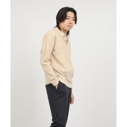 ノーリーズ グッドマン NOLLEY'S goodman 変形カノコ長袖スキッパーニットポロ （サックス）｜詳細画像