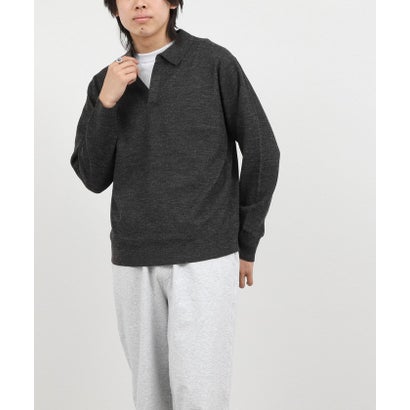 ノーリーズ グッドマン NOLLEY'S goodman 変形カノコ長袖スキッパーニットポロ （サックス）｜詳細画像